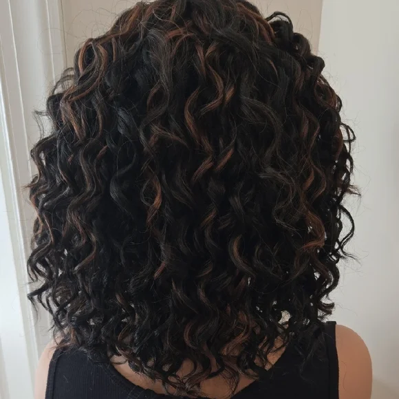 Black Curly Glueless Lace Wig - Picture 4 of 8